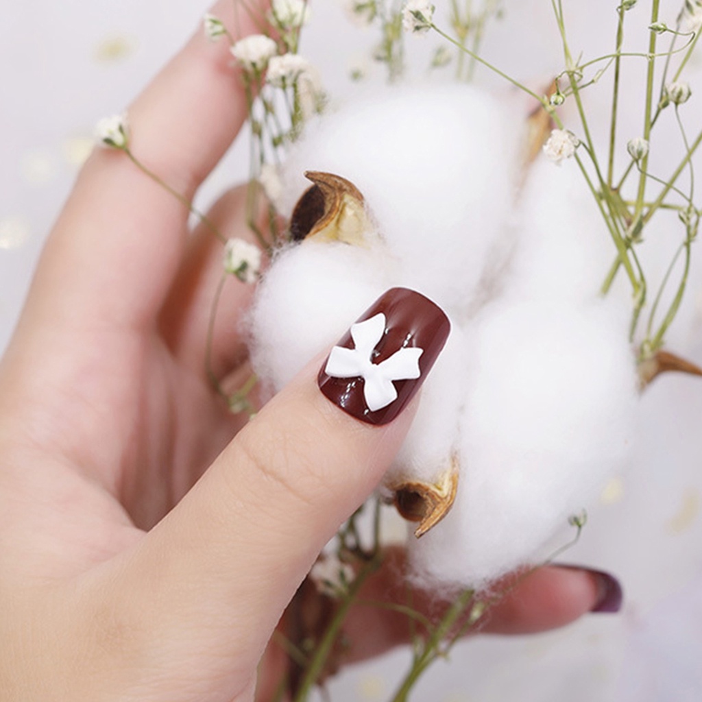 Set 1 Túi 100 Miếng Dán Trang Trí Móng Tay 3D Đa Năng Hình Nơ Dành Cho Salon