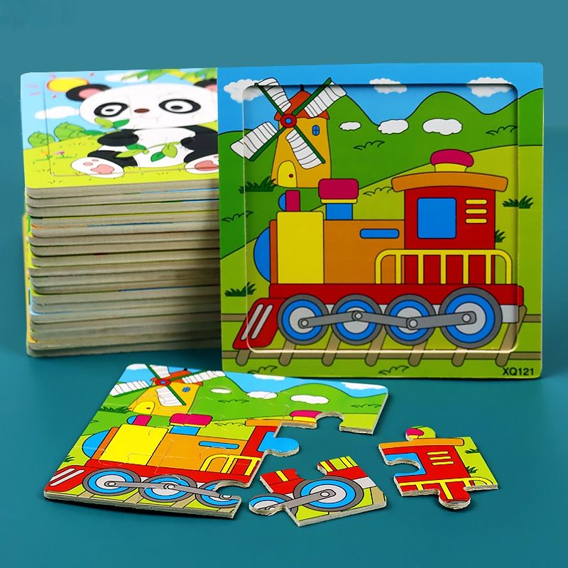 [Đồ chơi Thông Minh] Combo 5 tranh ghép gỗ 9 mảnh cho bé