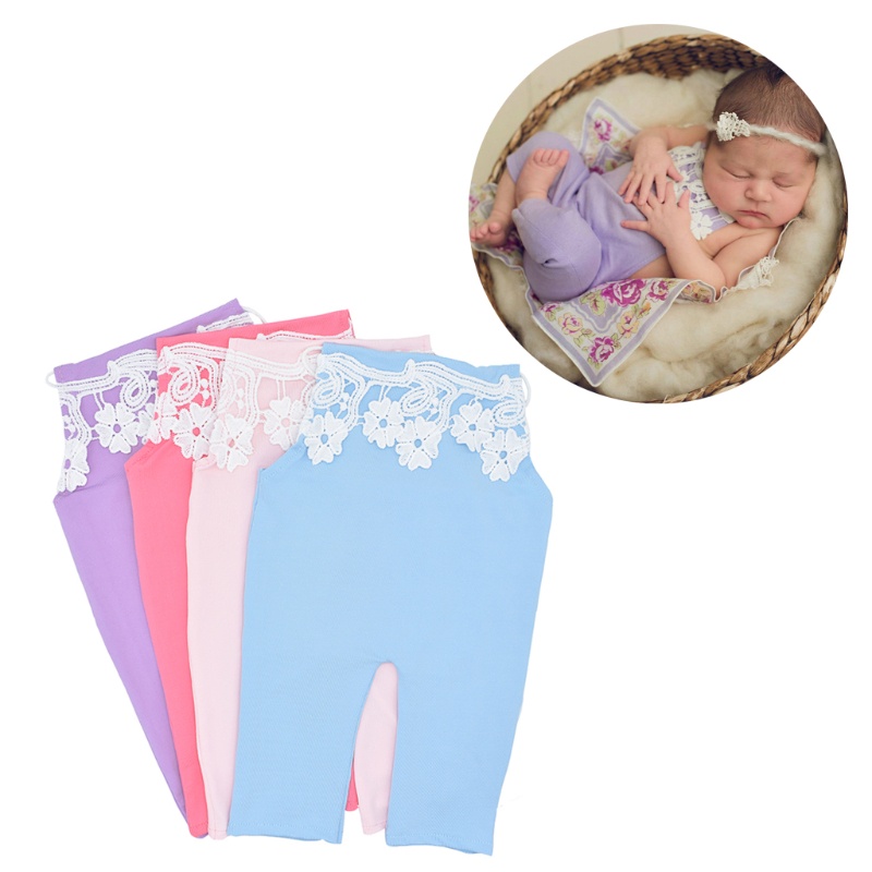 Áo Liền Quần Phối Ren Dễ Thương Cho Bé Sơ Sinh