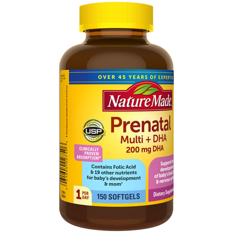 Nature Made Prenatal Multi + DHA – Vitamin Tổng Hợp Cho Bà Bầu Của Mỹ, 150 viên