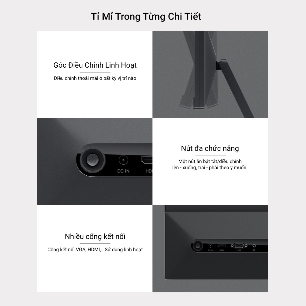 Màn hình máy tính Xiaomi Redmi 27&quot; 75Hz ISP Full HD 1920x1080 HDMI thiết kế viền mỏng 3 cạnh cùng