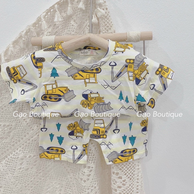 Bộ thun cotton hè cho bé trai 6-15kg
