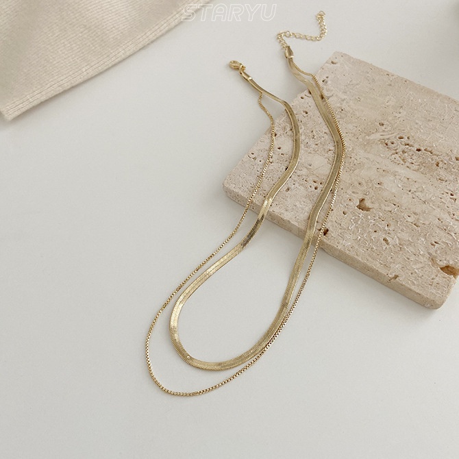 Vòng cổ Hai Lớp Bằng Thép Titan Phong Cách Cá Tính Cho Nam Nữ