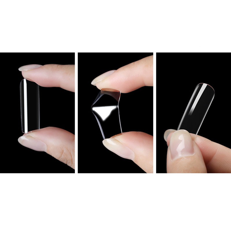 Set 100 Móng Tay Giả Trong Suốt Bảo Vệ Toàn Diện
