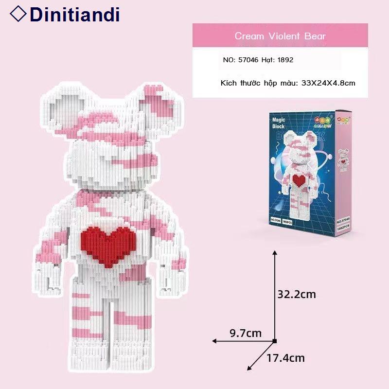 🚚SẴN HÀNG🚚 Khối xây dựng gấu bạo lực tương thích với khối xây dựng Lego xếp hình hạt nhỏ cắm quà tặng người