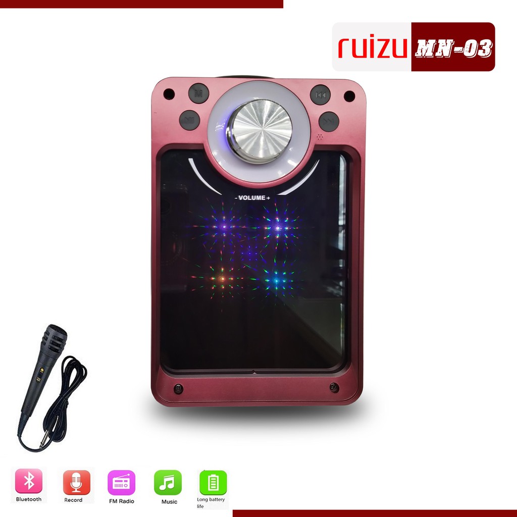 [BẢO HÀNH 6 THÁNG] Loa bluetooth karaoke MN-03 mặt gương tặng mic có dây, remote