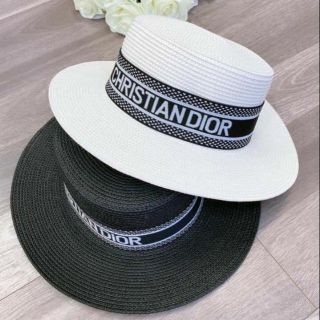 Mũ cói đi biển vành nhỏ đai dio đen cao cấp