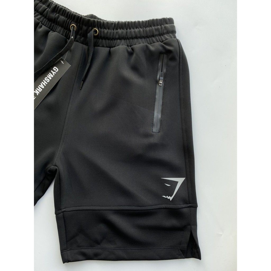 Quần short tập gym Gymshark logo phản quang, khóa chống nước - Quần đùi thể thao cao cấp - BB Sports