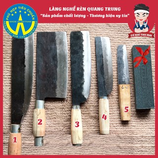 Bộ dao nhà bếp 5 món thép nhíp ô tô [Tặng kèm đá mài]