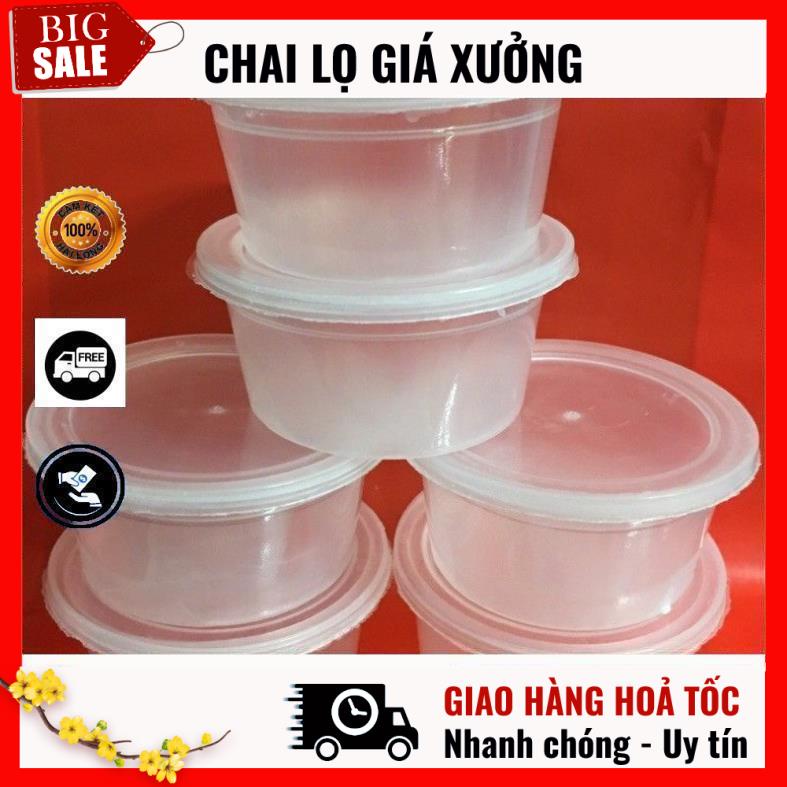 Hũ làm caramen, hủ bánh flan, khuôn làm bánh flan có nắp bằng nhựa 100% , phụ kiện du lịch