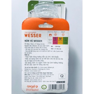 Núm ty Wesser cổ rộng size M (4 - 6 tháng)