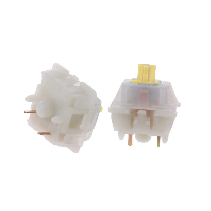 Set 10 Công Tắc Cơ Học 5 Chấu Màu Vàng Trong Suốt Gk61 Gk64 Gh60