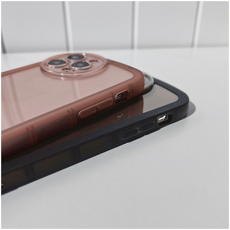 Clear Casing IPhone 13 12 11 Pro Max ProMax Mini High Quality Candy Colors Airbag Anti-fall Round Lens Protection Fine Hole Soft Phone Case Cover NKS 01