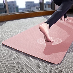 Thảm tập yoga chống trượt TPE 2 lớp cao su 6mm tặng kèm túi thảm HERIA HCM