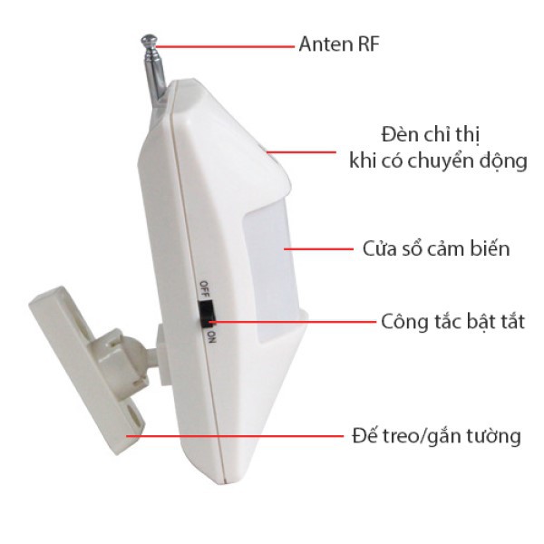 Mắt thần cảm biến chuyển động hồng ngoại phát sóng RF 433Mhz