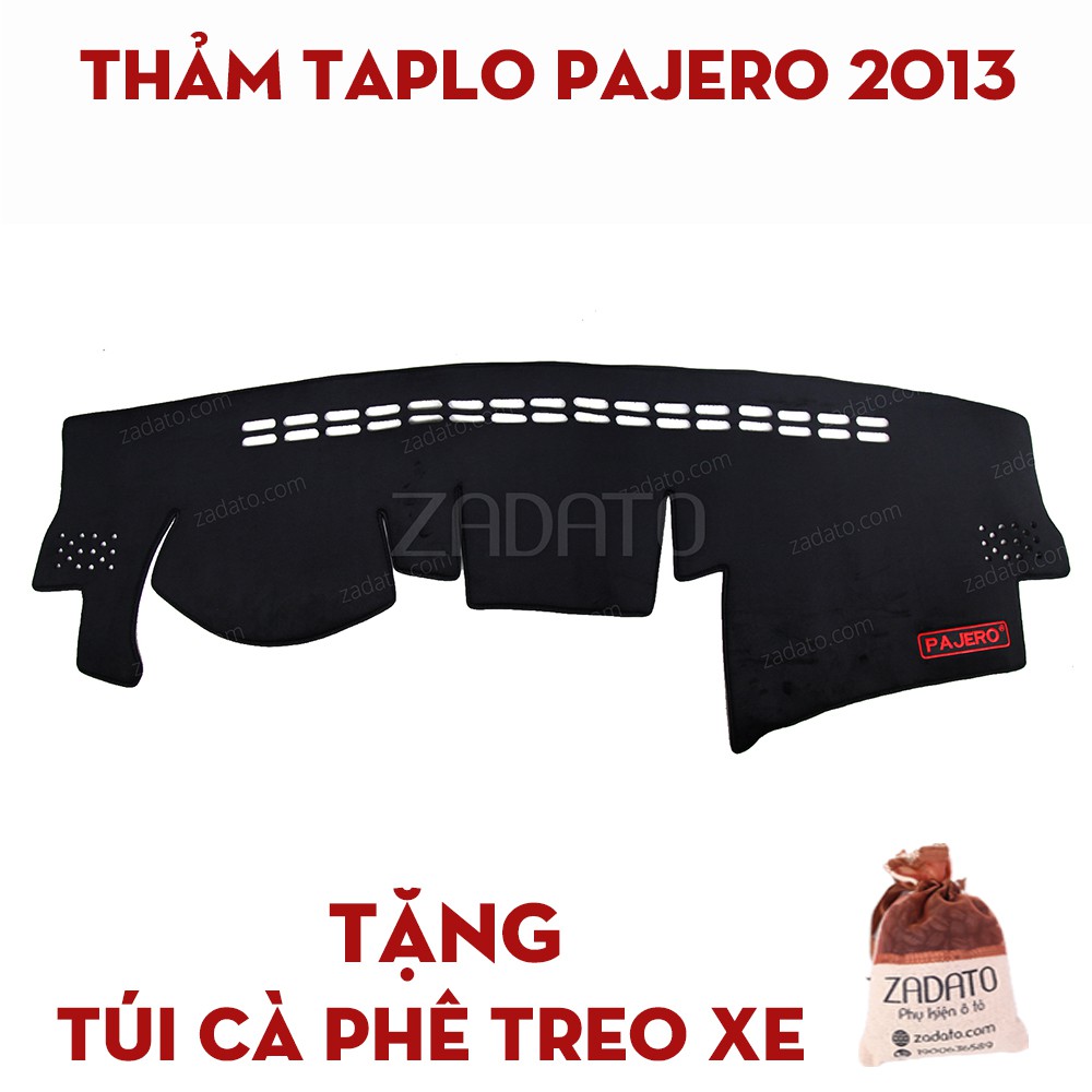 Thảm Taplo Mitsubishi Pajero - Thảm Chống Nóng Taplo Lông Cừu - TẶNG: Túi Cafe Treo Xe