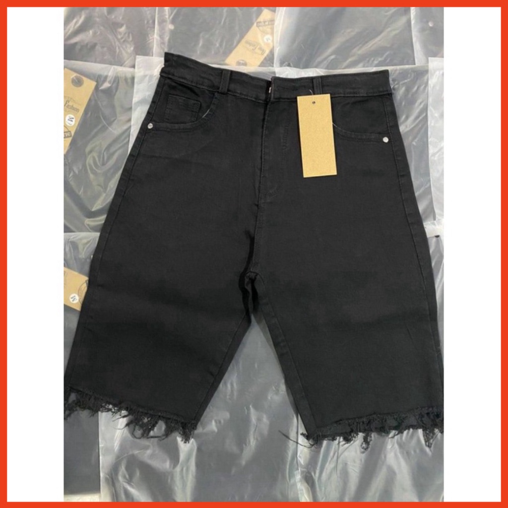 Quần Ngố Lửng Nữ CẠP CAO Chất Kaki Jean Ôm Dáng Siêu Đẹp Siêu Co Giãn 2 Màu Đen Trắng