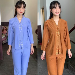 Đồ Lam Đi Chùa # Thun Bà Lai Lắc Sen # Đồ Bộ Nữ # Quần Áo Nữ