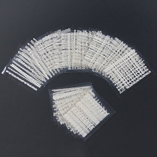 Set 30 Tấm Sticker Ren 3D Màu Trắng Đen Dán Trang Trí Móng Nghệ Thuật DIY