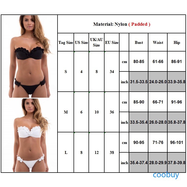 Bộ đồ bơi hai mảnh với áo ngực ống phối bèo và quần lót mỏng quyến rũ dành cho nữ - Hàng nhập khẩu | BigBuy360 - bigbuy360.vn