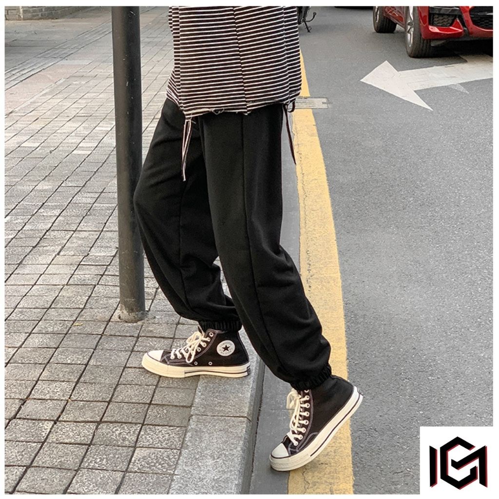 Quần Jogger Nam Nữ Nỉ ống rộng bo gấu unisex CHUMI phong cách Hàn Quốc CM042