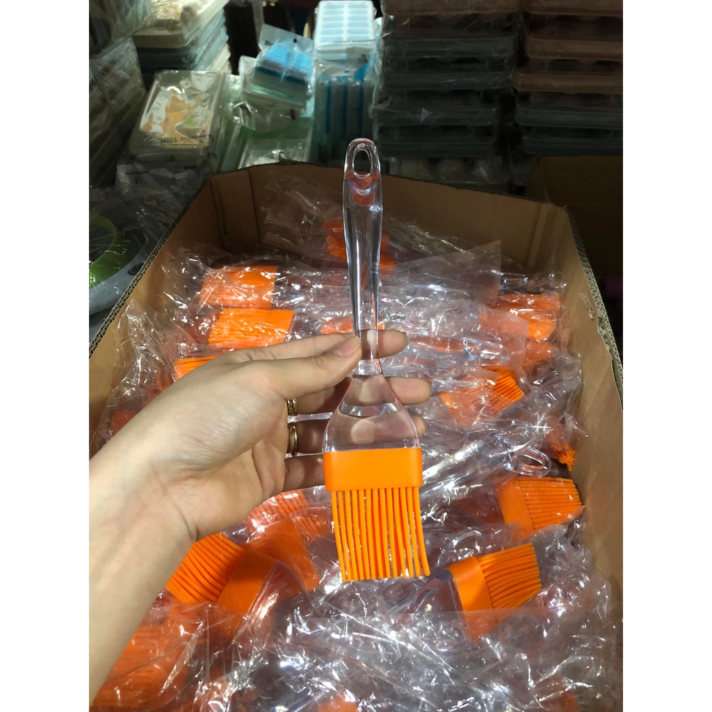 Chổi Quét dầu ăn, phết bơ Silicon cán nhựa trong