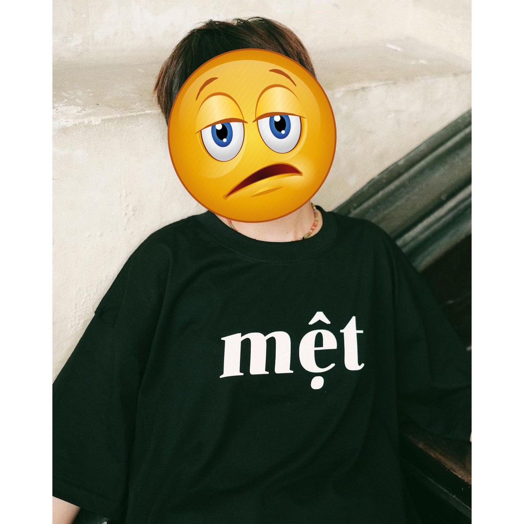 Áo thun tay lỡ Mệt nam nữ dáng rộng oversize phong cách Hàn Quốc