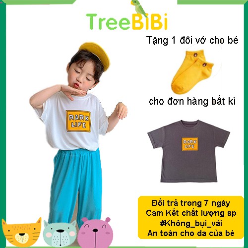 Áo thun bé trai- áo phông bé gái tay ngắn 100% cotton không bụi vải an toàn cho da bé, thấm hút tốt, TreeBiBi shop