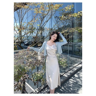 ĐẦM XOÈ LỤA 2 DÂY CỔ ĐỔ