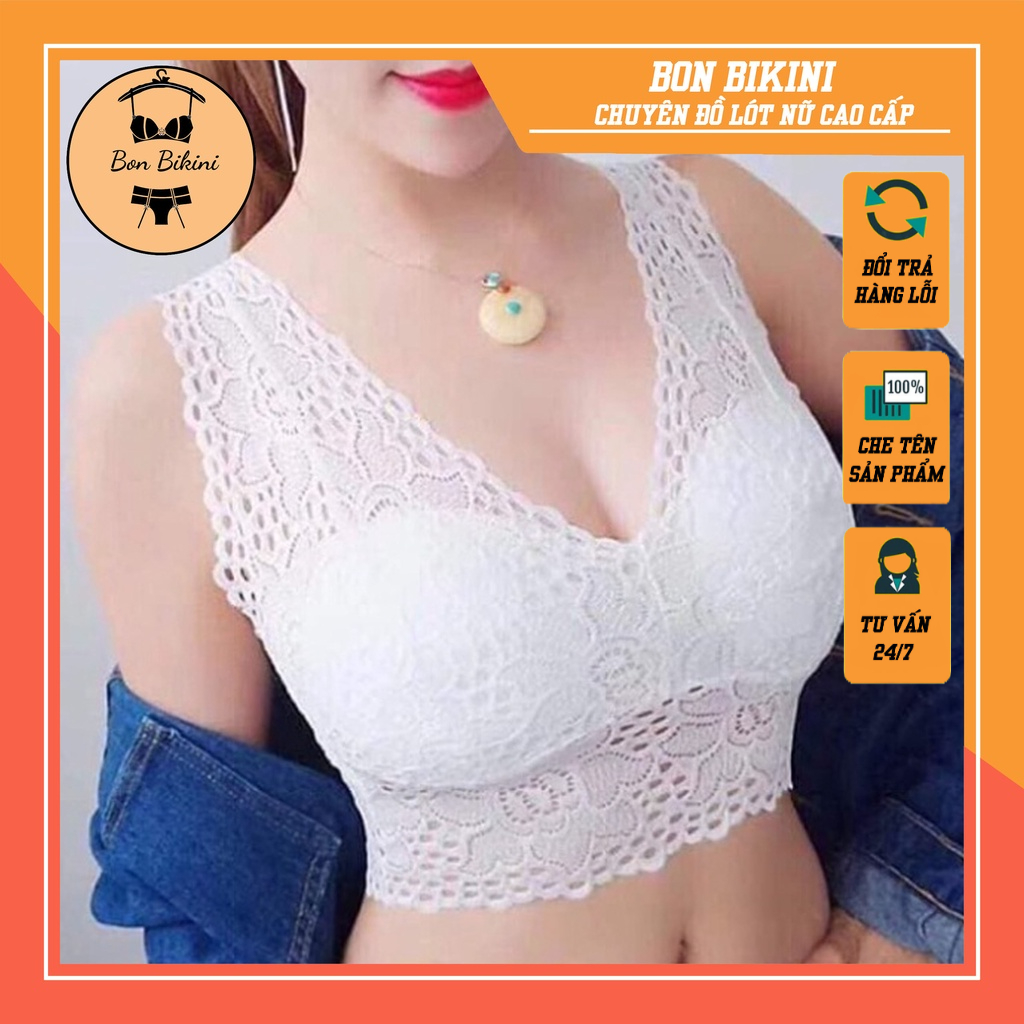 Loại đẹp Siêu hót áo bra ren dáng ngắn FREESIZE &lt;55KG