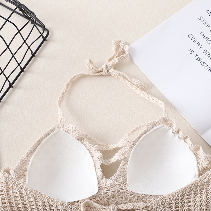 Áo Ngực Đan Len Cổ Chữ V Khoét Sâu Phong Cách Boho Thời Trang Quyến Rũ Cho Nữ