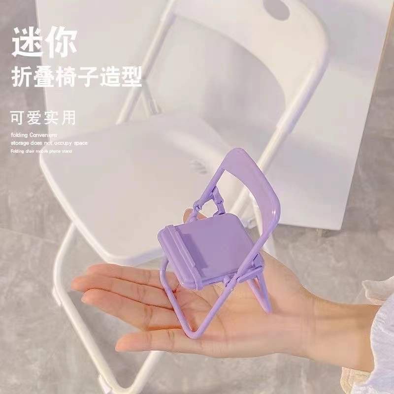 Giá đỡ điện thoại để bàn hình chiếc ghế gấp gọn tiện lợi xinh xắn