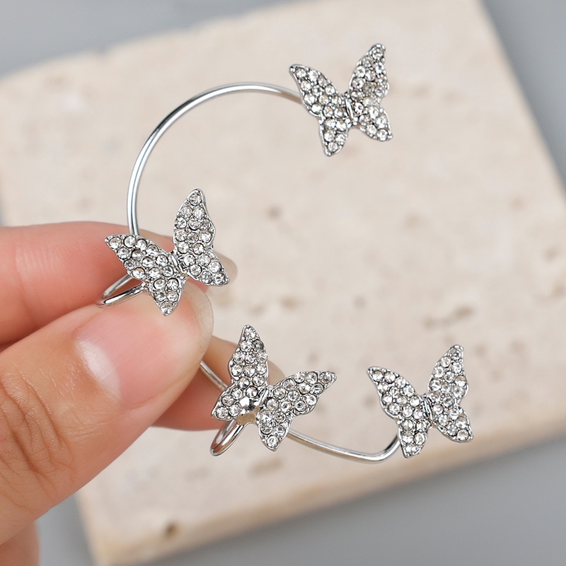 1 bông tai hình cánh bướm đính đá zircon phong cách Bohemia đơn giản cho nữ