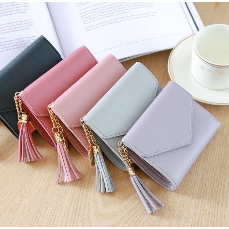 Ví nữ ngắn tua rua+trái tim | BigBuy360 - bigbuy360.vn