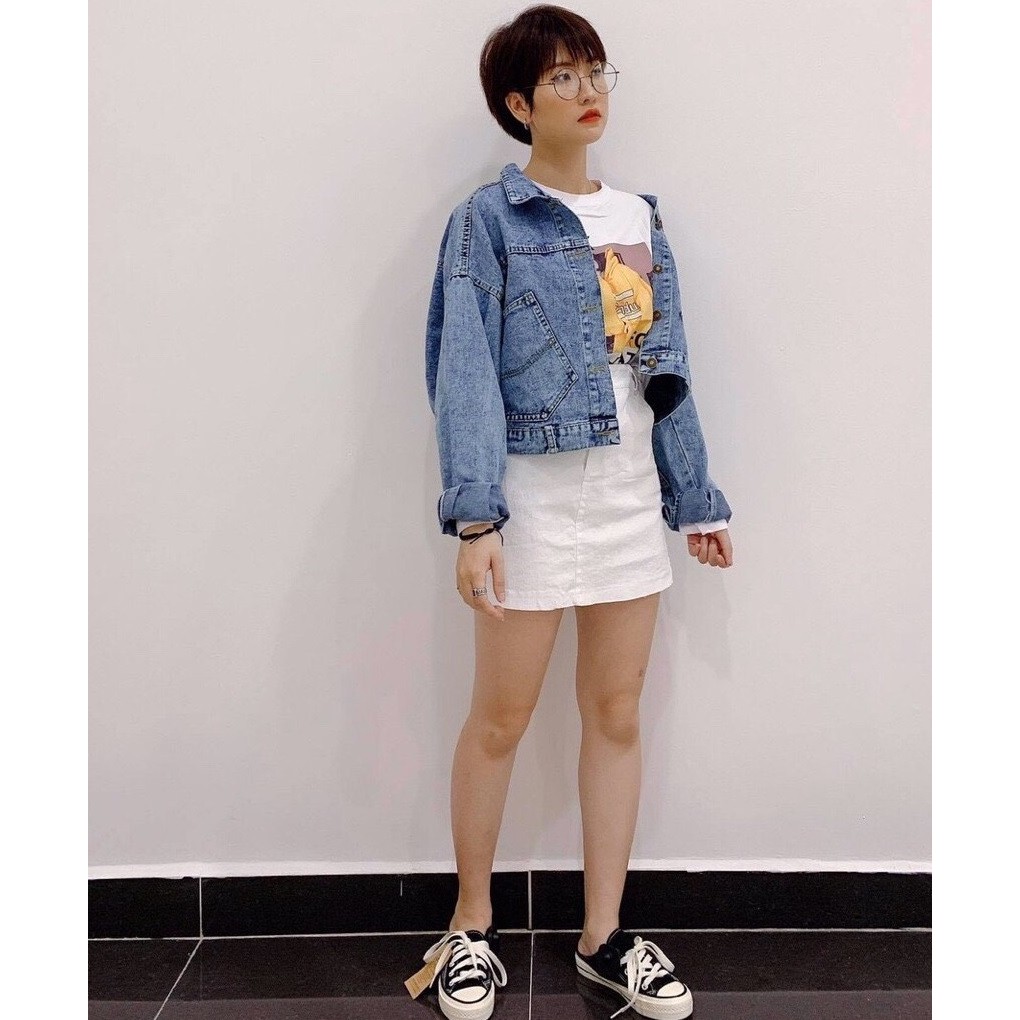 ÁO KHOÁC JEAN NỮ 4 CÚC SAU LƯNG  CROPTOP SIÊU HOT 1448