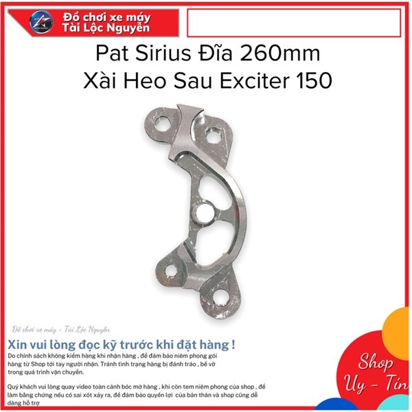 PAT HEO SIRIUS GẮN HEO SAU ZIN EXCITER 150 ĐĨA 260mm