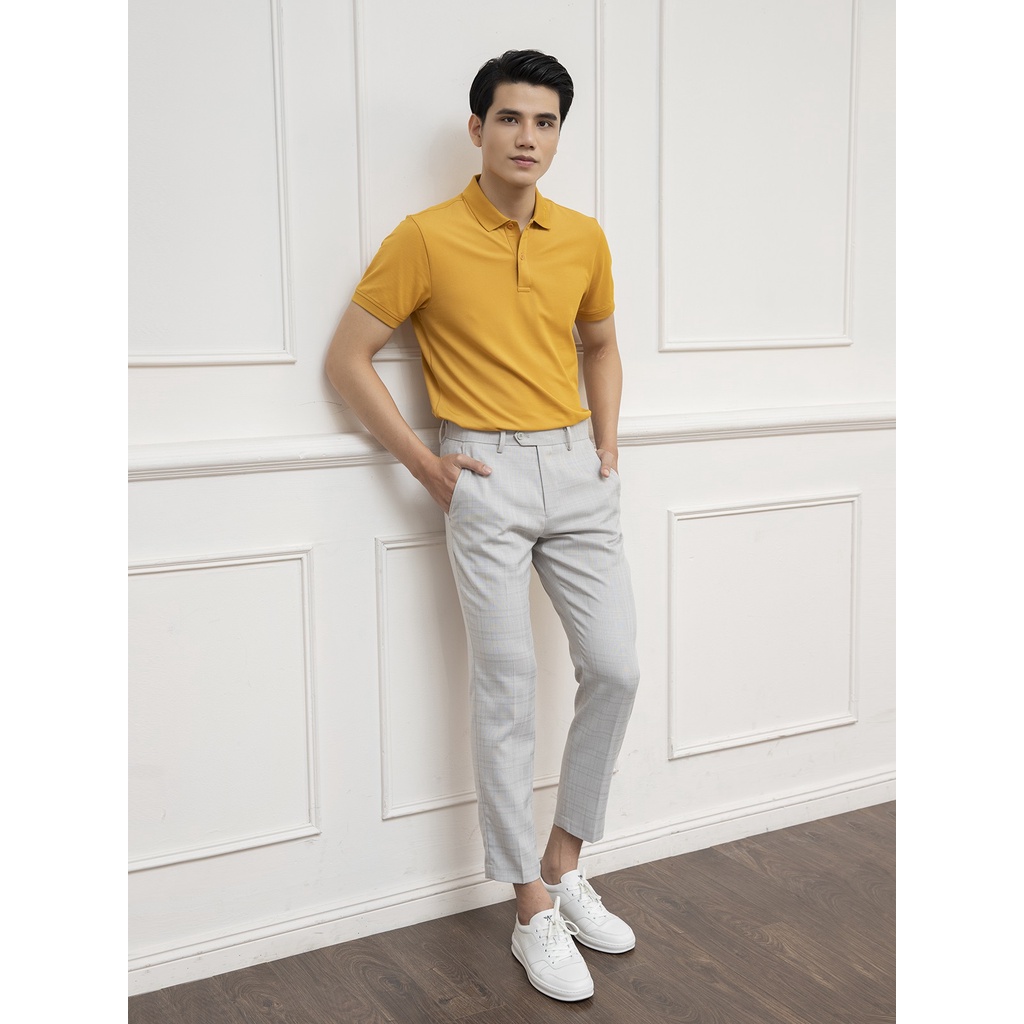 Quần Âu Nam Quần Tây Công Sở Cao Cấp ARISTINO ATR01701 Kẻ Chìm Dáng Cropped Vải Polyester mềm mại bền màu sắc nét