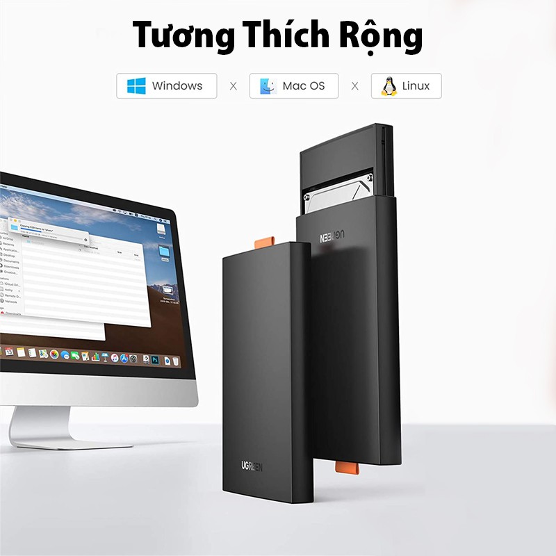 Box đựng ổ cứng 2.5 USB Type-C 3.1 Gen 2 Ugreen 80556 hỗ trợ SSD/HDD lên đến 10TB | BigBuy360 - bigbuy360.vn