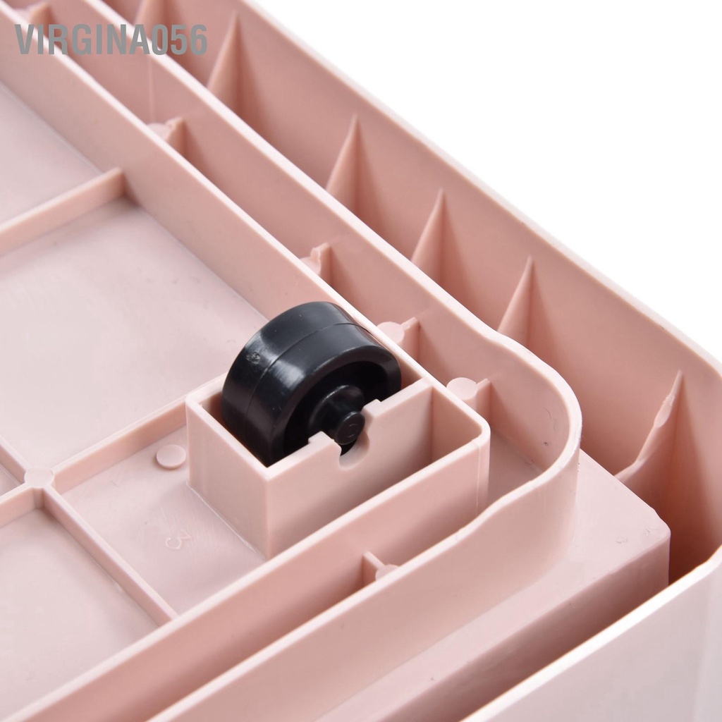 Có thể bán buôn Thùng lưu trữ có thể xếp chồng 35L Cửa đôi màu hồng 4 bánh xe Hộp gập lại cho phòng ngủ tại nhà văn Virgina056 Hàng giao ngay
