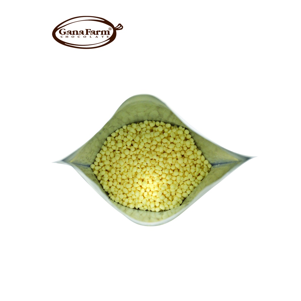 Socola Chip Trắng GANAFARM Túi Zip 1kg Loại Cao Cấp Dạng Viên Nhỏ Dùng Để Trang Trí Bánh Kẹo - CD113