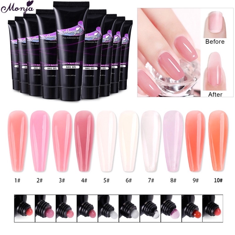Gel gôm đắp móng tuýp lẻ đủ màu
