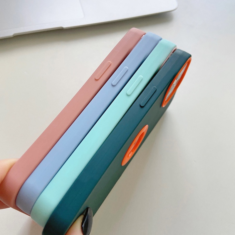 Ốp Điện Thoại Mềm Chống Sốc Màu Tương Phản Có Logo Cho iPhone 14 13 12 11 Pro Max XS XR X 8 + 7 Plus