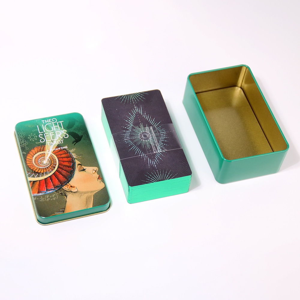 [Mạ Cạnh] Bộ Bài The Light Seer's Tarot Hộp Thiếc Mạ Cạnh Xanh Lá 78 Lá Tặng Link Tiếng Việt Và Đá Thanh Tẩy TH48