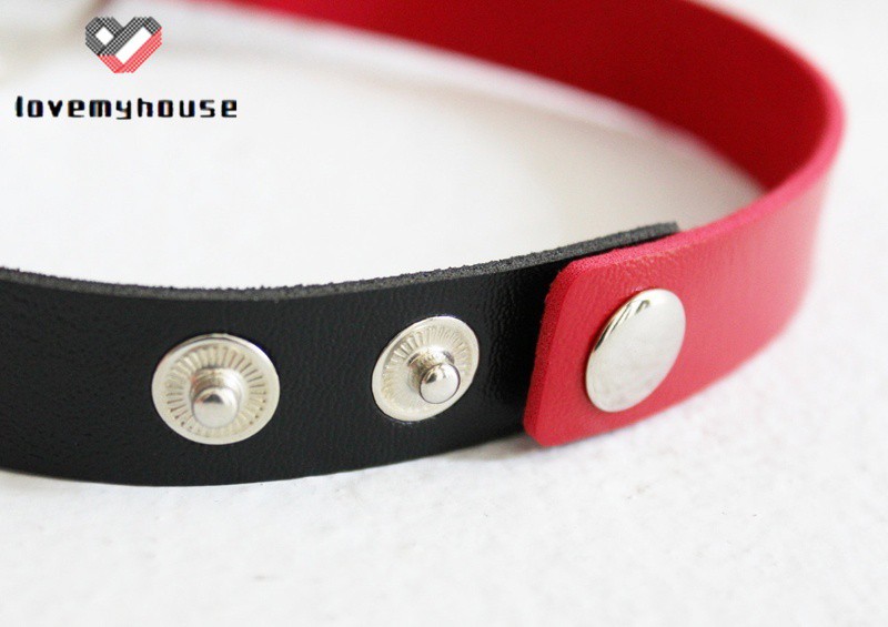 Vòng Cổ Choker Phối Màu Đỏ Và Đen Hình Trái Tim Cosplay Harley Quinn