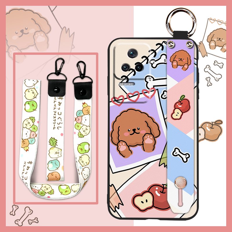 Soft Fashion Design Phone Case For Xiaomi Redmi K40S Soft Case Anti-dust Lanyard sunflower Silicone Waterproof