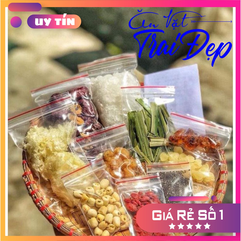 Set Chè Dưỡng Nhan Cao Cấp 11 Món 400G Nấu Được 15 Chai - Trai Đẹp Snack