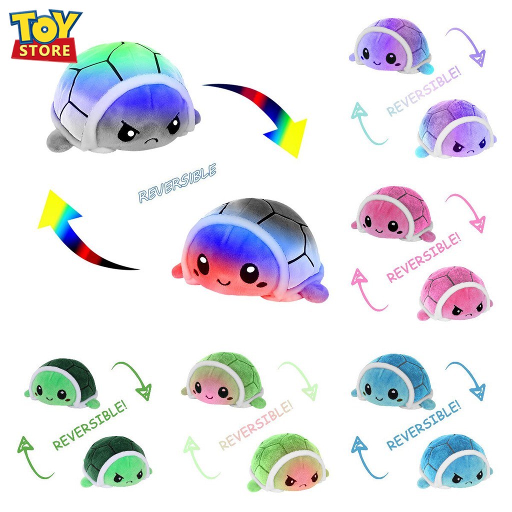 2021 Mới nhất 20cm có thể đảo ngược dễ thương Mô phỏng rùa đồ chơi sang trọng lật rùa nhồi bông có thể đảo ngược Búp bê bạch tuộc Đồ chơi lật Peluche