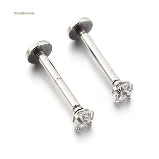 Set 2 khuyên xỏ môi bằng thép không gỉ đính đá cá tính thời trang