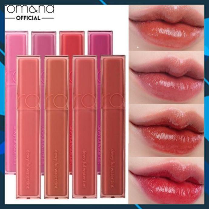 - Son Tint Bóng, Siêu Lì Cho Đôi Môi Căng Mọng Romand Dewyful Water Tint 5g