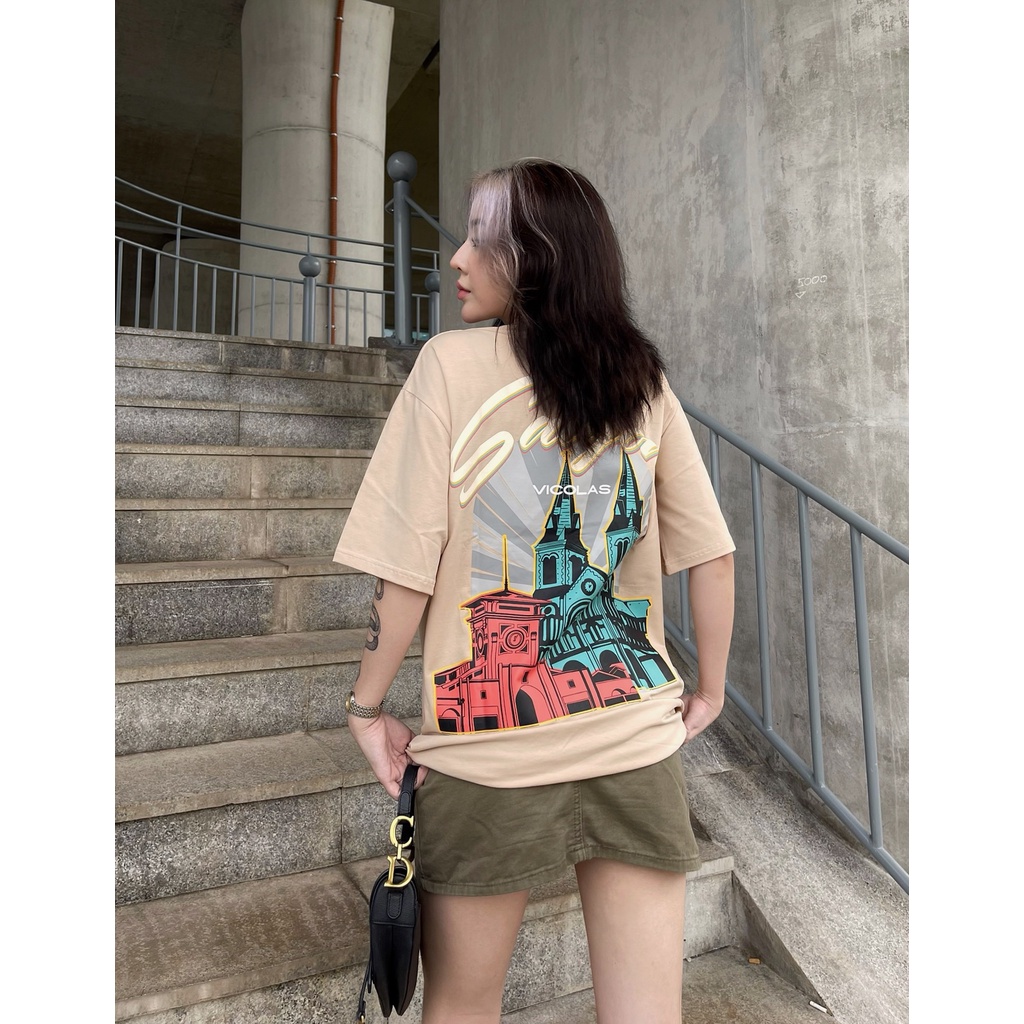 Áo thun unisex Sài Gòn Tee vải cotton co giãn 4 chiều thoáng mát V VICOLAS SAIGON TEE